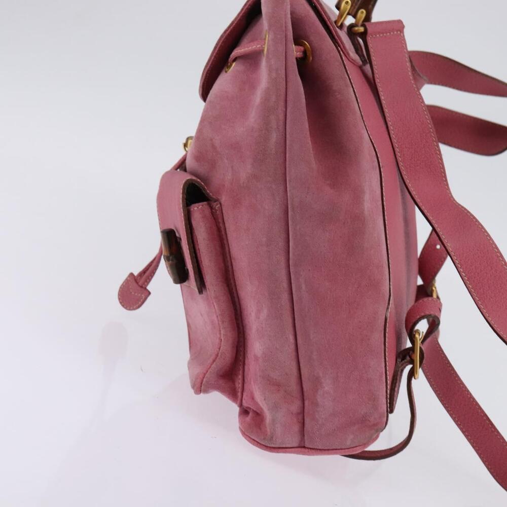 GUCCI Backpack Suede Pink Gold 003 2058 0016 Auth 144974 - Picture 3 of 16